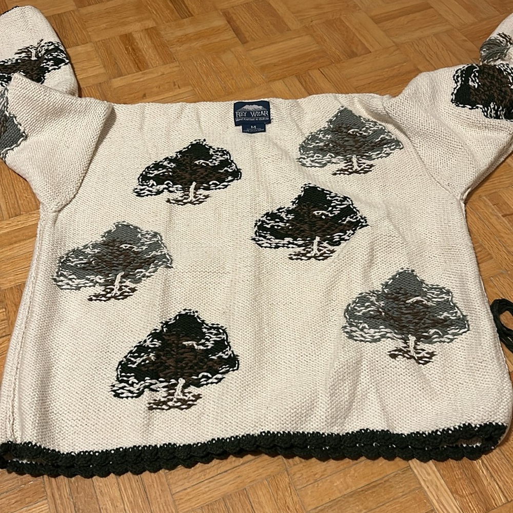 Rey Wear Tree Pattern Knit Cardigan - Picture 9 of 13